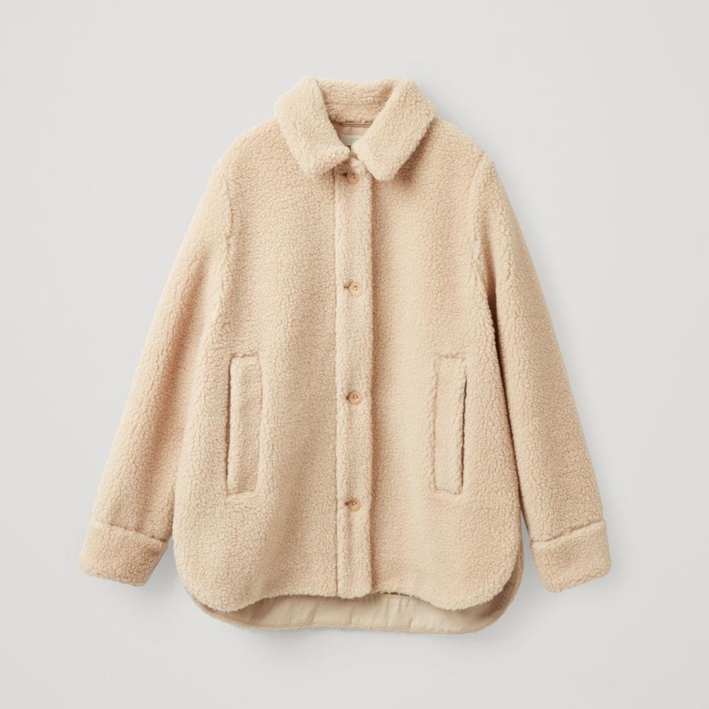 COS Wool teddy fleece shacket
